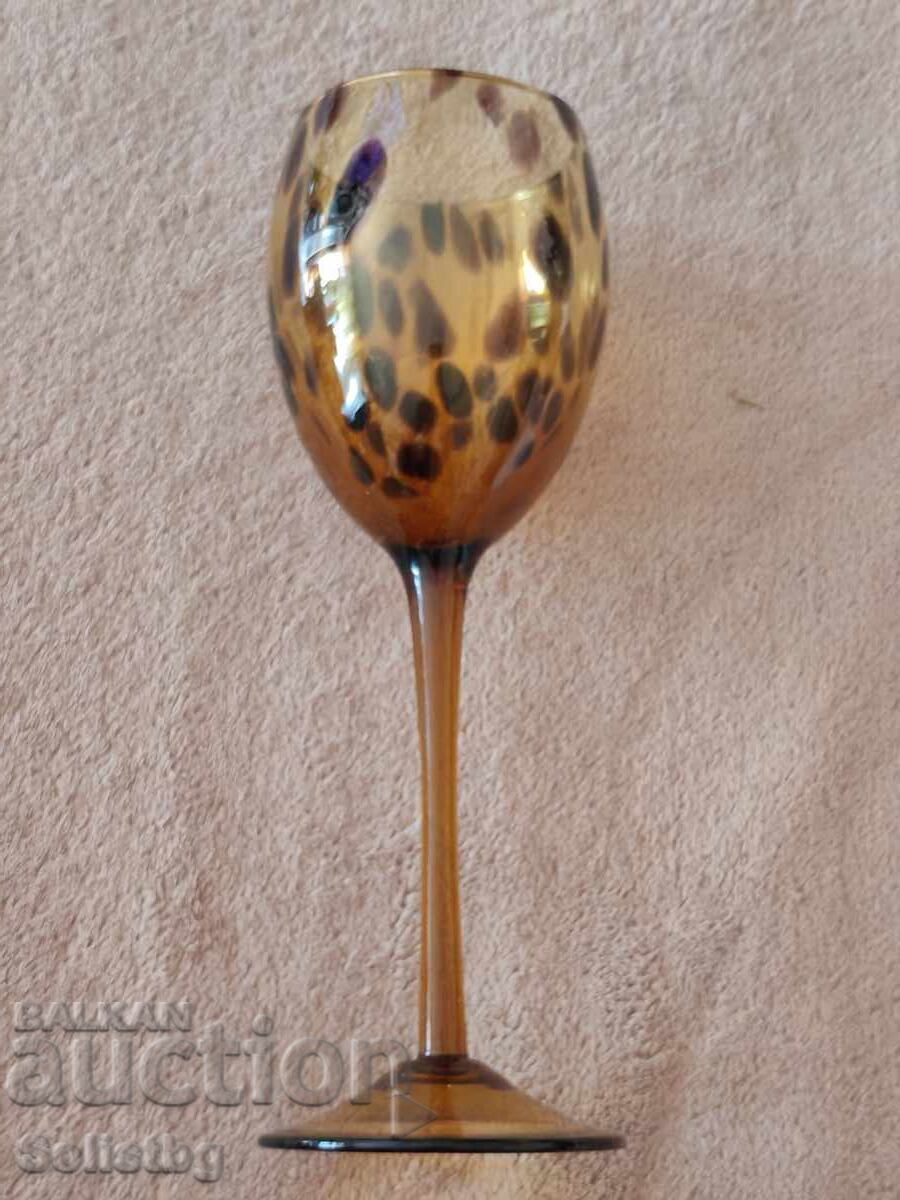 Livrarea Set de 6 pahare vintage pentru vin alb, chihlimbar