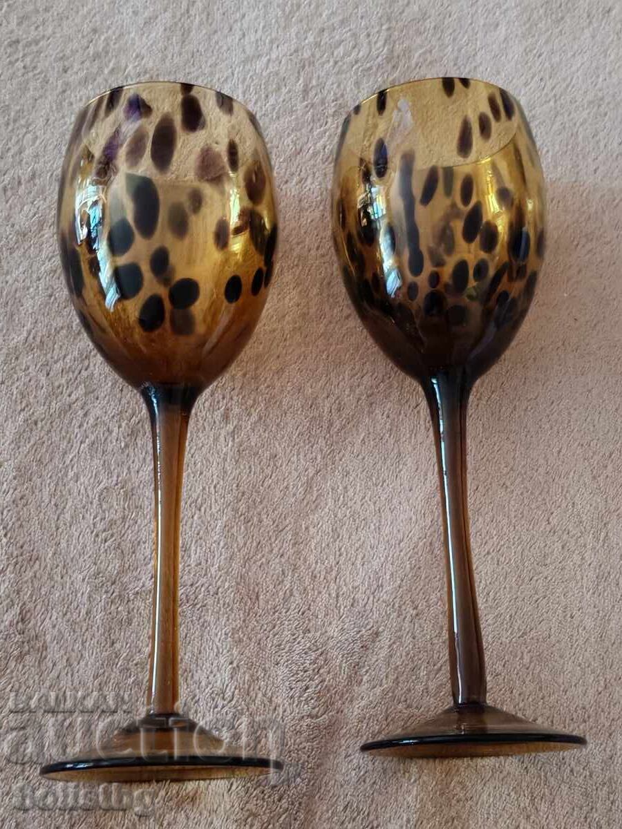 Set de 6 pahare vintage pentru vin alb, chihlimbar - 7