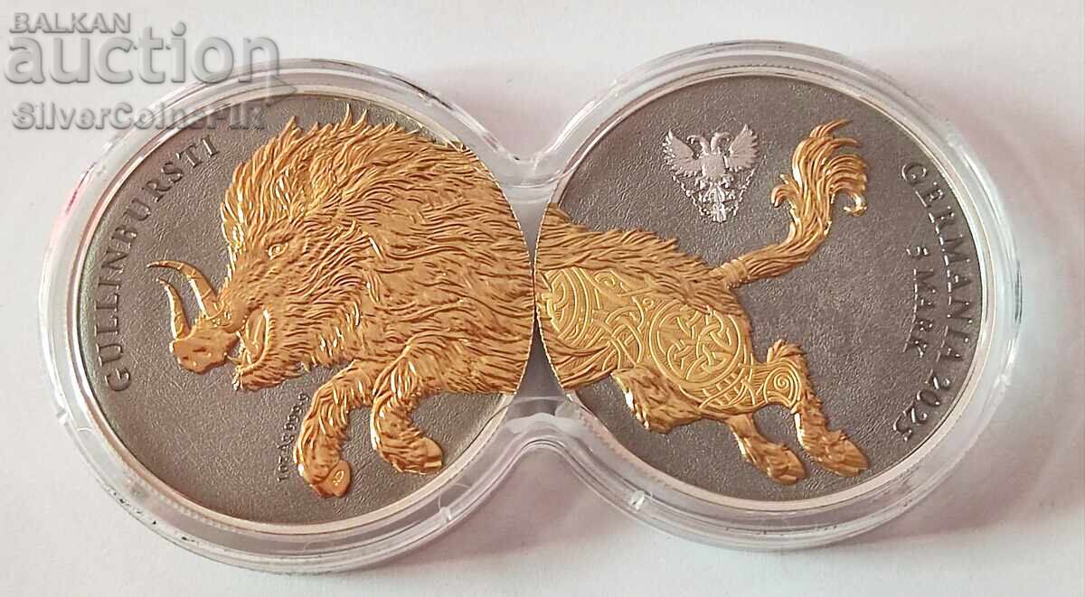 Auction Silver 2x1 oz Golden Boar 2025 The Beasts of Germania Mint Auction Silver 2x1 oz Golden Boar 2025 The Beasts of Germania Mint