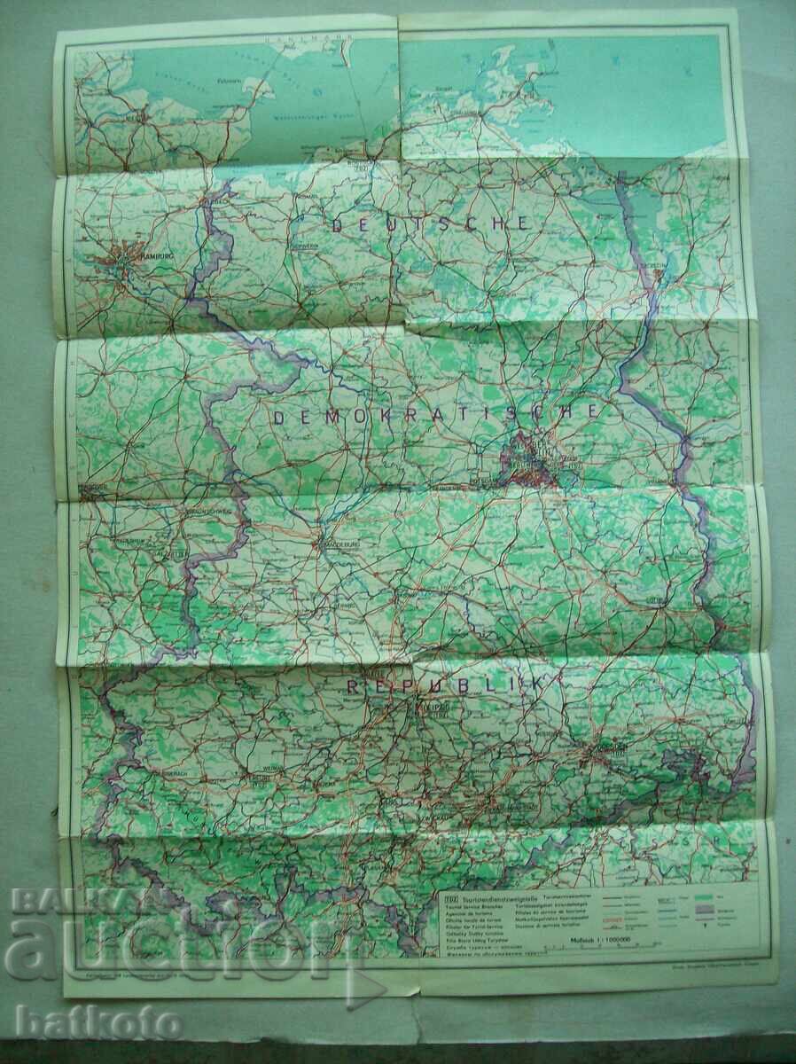 Hârtie veche pliată cu hartă RDG cu preț 1.20 BGN | € 0.61 Hârtie veche pliată cu hartă RDG cu preț 1.20 BGN | € 0.61