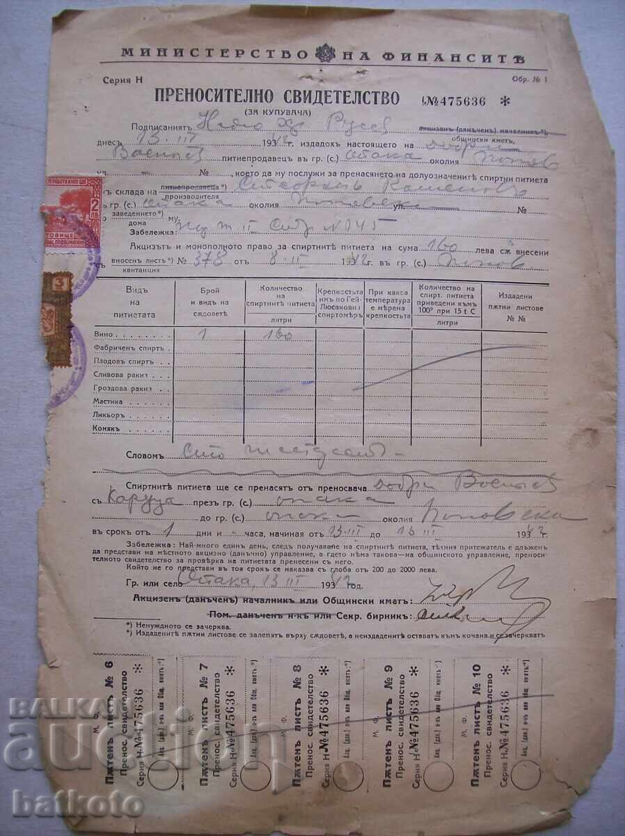 Παλιά έγγραφα - πιστοποιητικό μεταφοράς εμπορίου Παλιά έγγραφα - πιστοποιητικό μεταφοράς εμπορίου