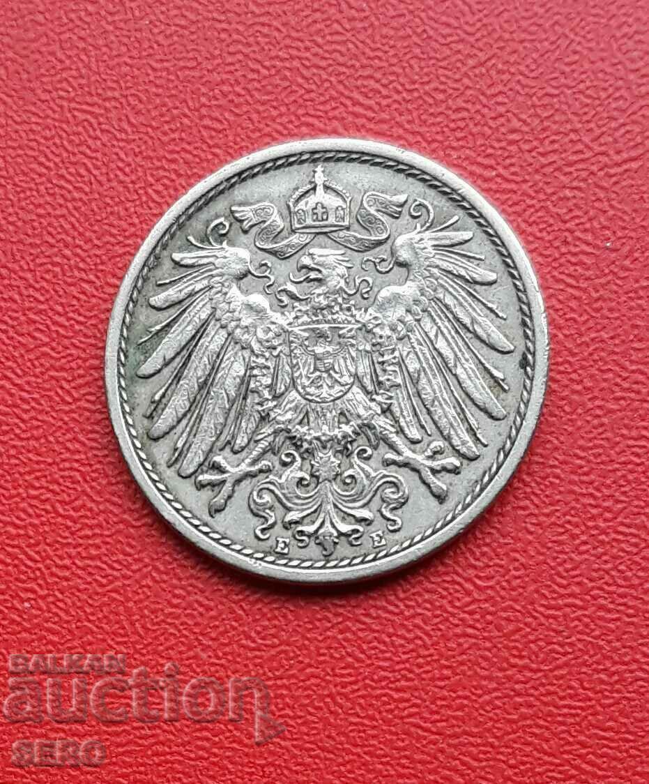 Germania-10 Pfennig 1910 E-Muldenhüten-rar cu preț 6.00 BGN | € 3.07