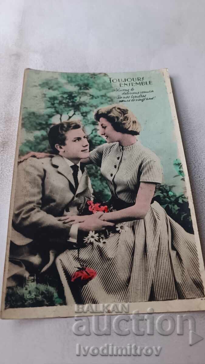 Postcard: Young Man and Young Woman