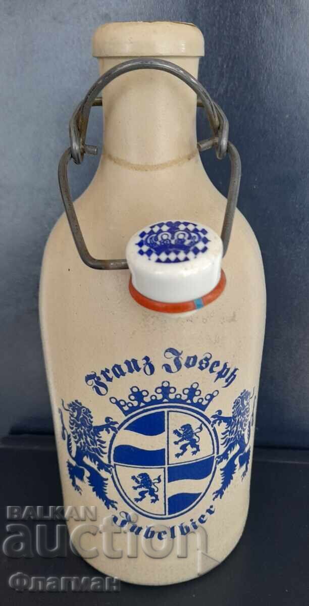 Ceramic beer bottle "Franz Joseph Jubelbier" with price 40.00 BGN | € 20.45