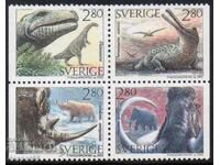 1992. Σουηδία. Προϊστορικά ζώα. Μπλοκ