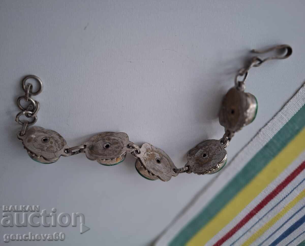 Auction Old Malachite-Inlaid Bracelet Auction Old Malachite-Inlaid Bracelet