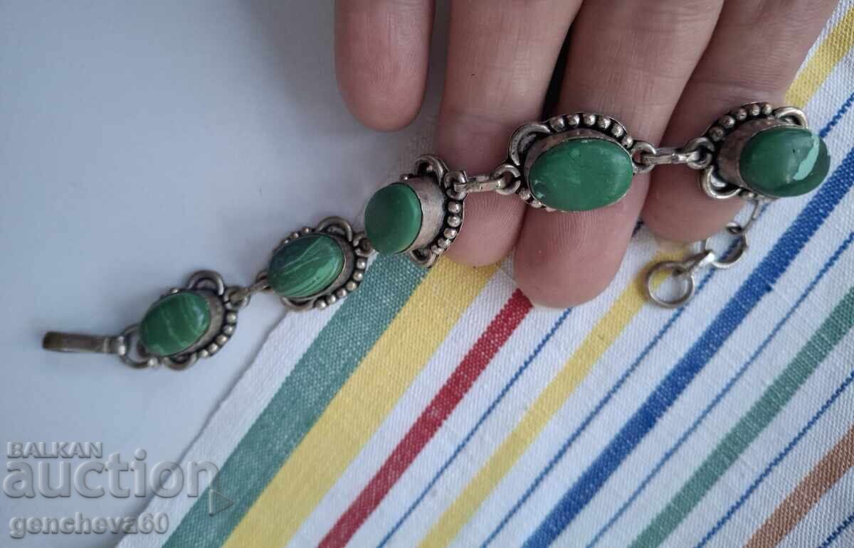 Old Malachite-Inlaid Bracelet - 5 Old Malachite-Inlaid Bracelet - 5