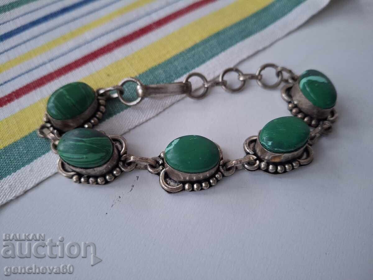 Old Malachite-Inlaid Bracelet - 7 Old Malachite-Inlaid Bracelet - 7