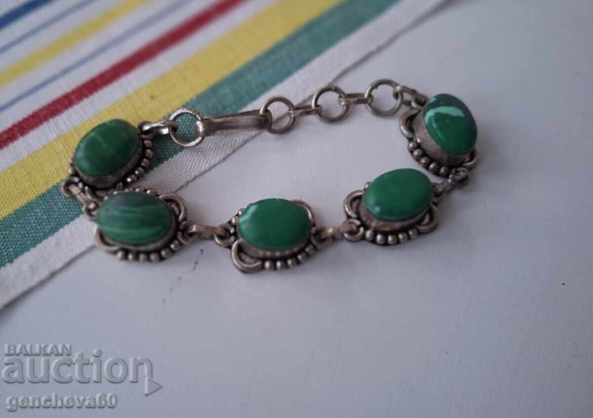 Old Malachite-Inlaid Bracelet Old Malachite-Inlaid Bracelet