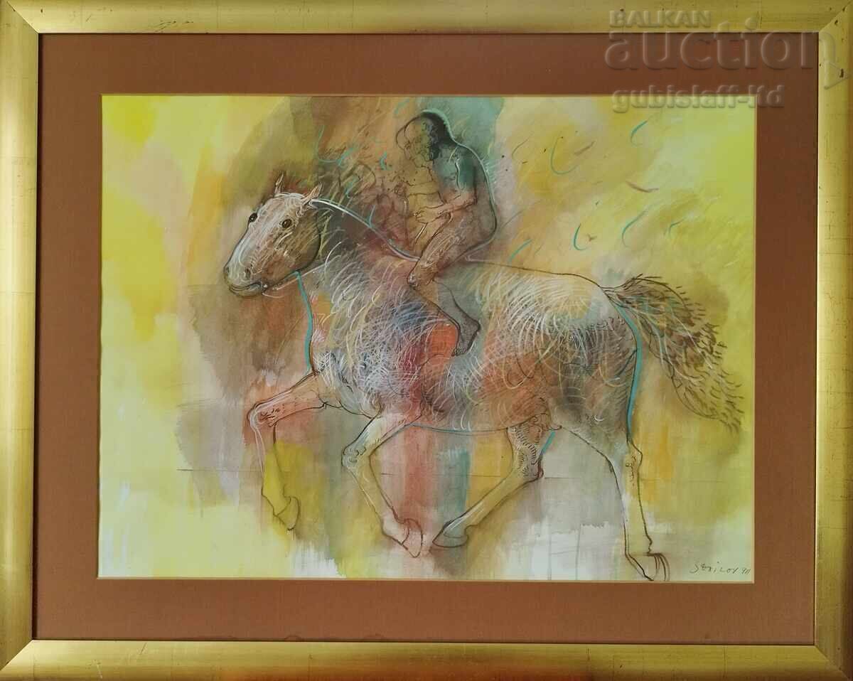 Painting "Riders", prof. Stoimen Stoilov, 1991 Painting "Riders", prof. Stoimen Stoilov, 1991