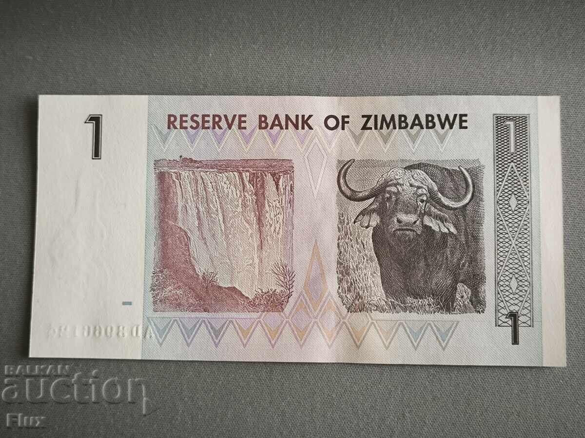 Banknote - Zimbabwe - 1 dollar UNC | 2007 with price 3.50 BGN | € 1.79 Banknote - Zimbabwe - 1 dollar UNC | 2007 with price 3.50 BGN | € 1.79
