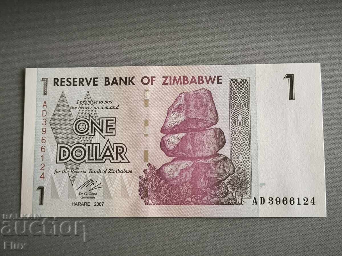 Banknote - Zimbabwe - 1 dollar UNC | 2007 Banknote - Zimbabwe - 1 dollar UNC | 2007