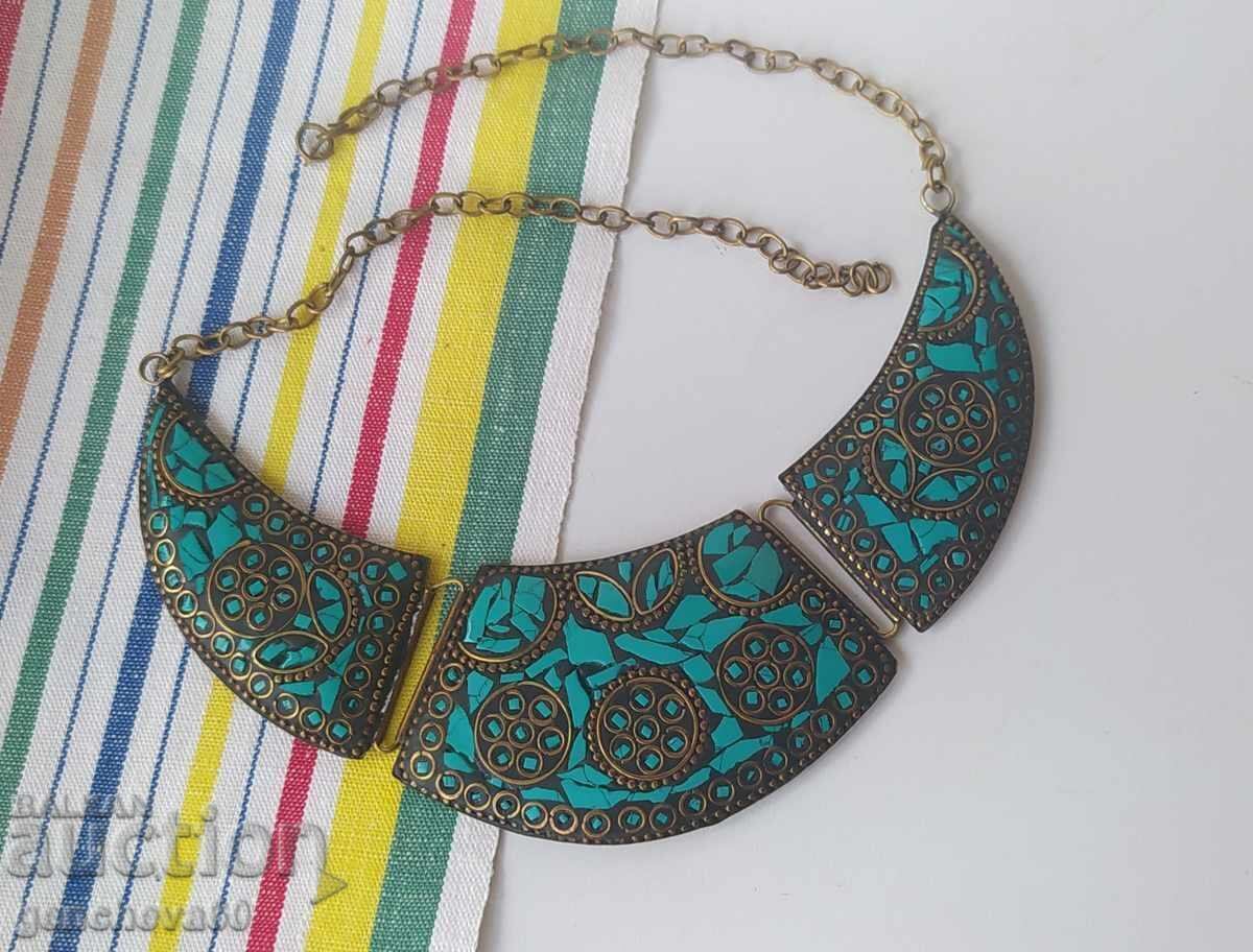 Delivery of Turquoise mosaic necklace, Tibetan style