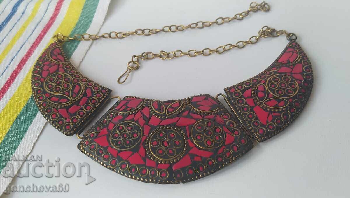 Colier din pietre naturale, jasp mozaic tibetan - 5 Colier din pietre naturale, jasp mozaic tibetan - 5