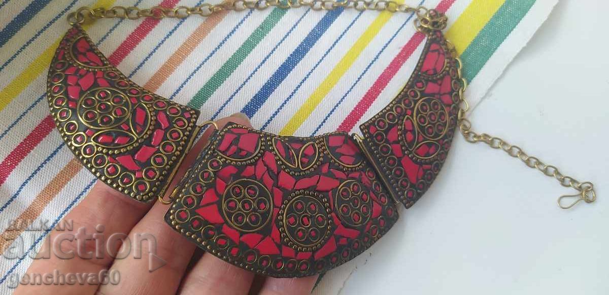 Colier din pietre naturale, jasp mozaic tibetan - 6 Colier din pietre naturale, jasp mozaic tibetan - 6