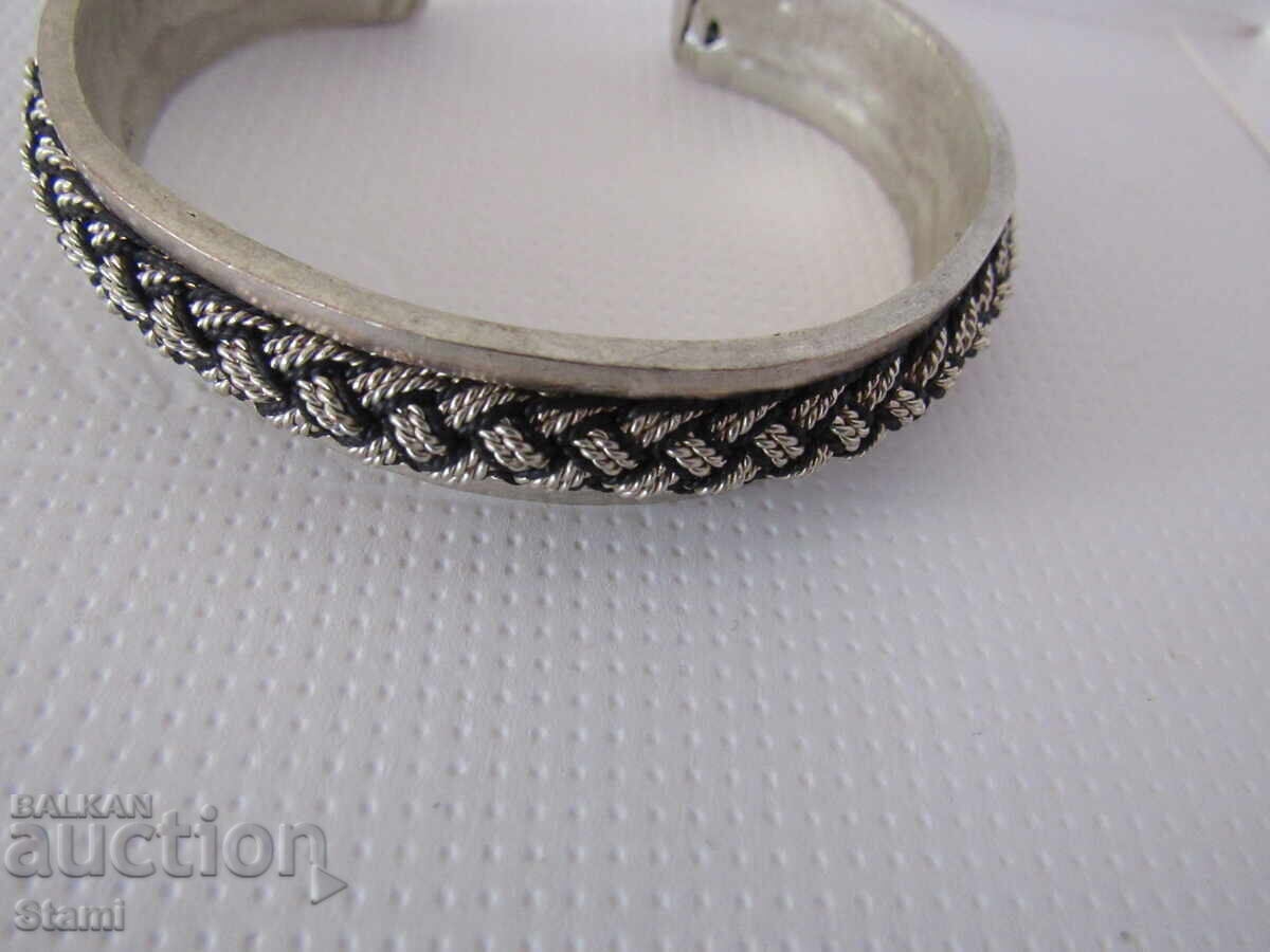 Silver bracelet with giraffe hair from Ethiopia - 6