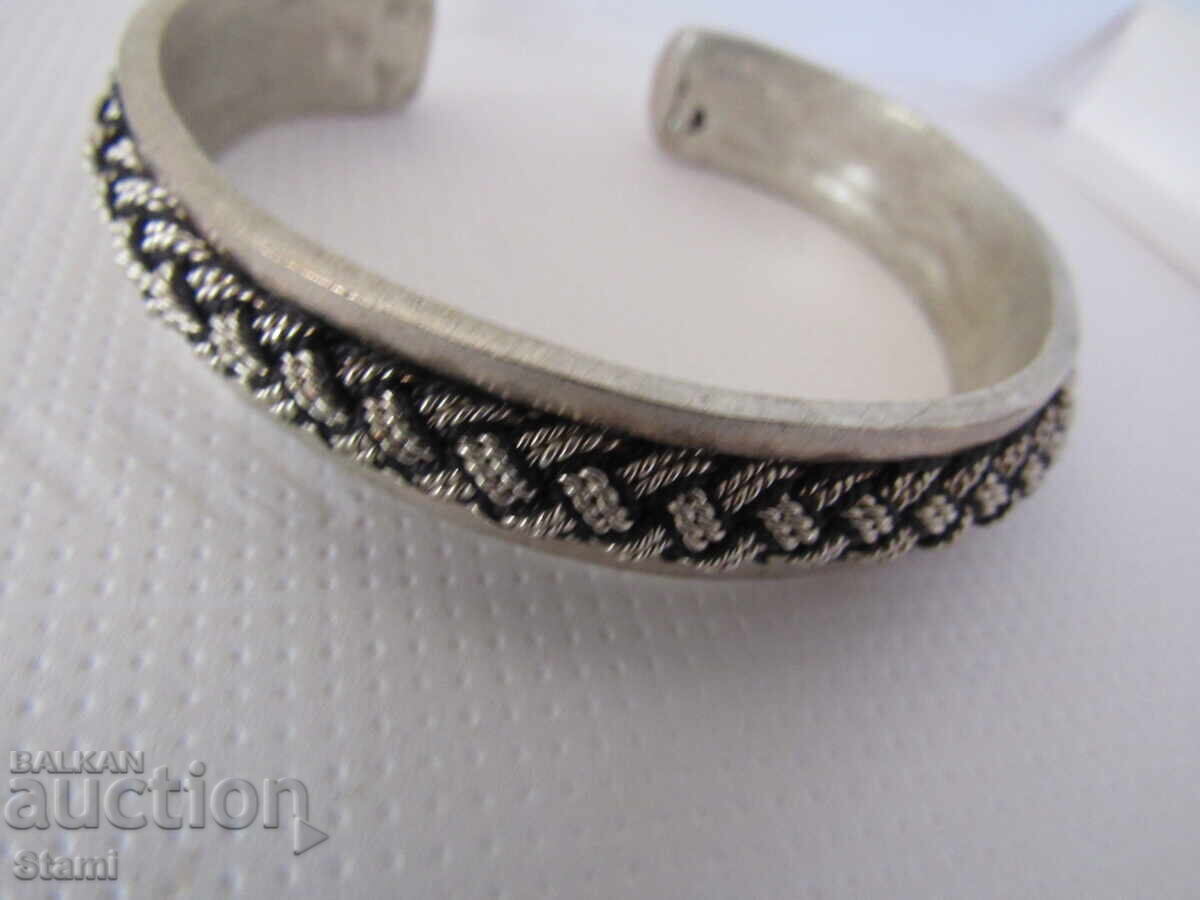 Silver bracelet with giraffe hair from Ethiopia