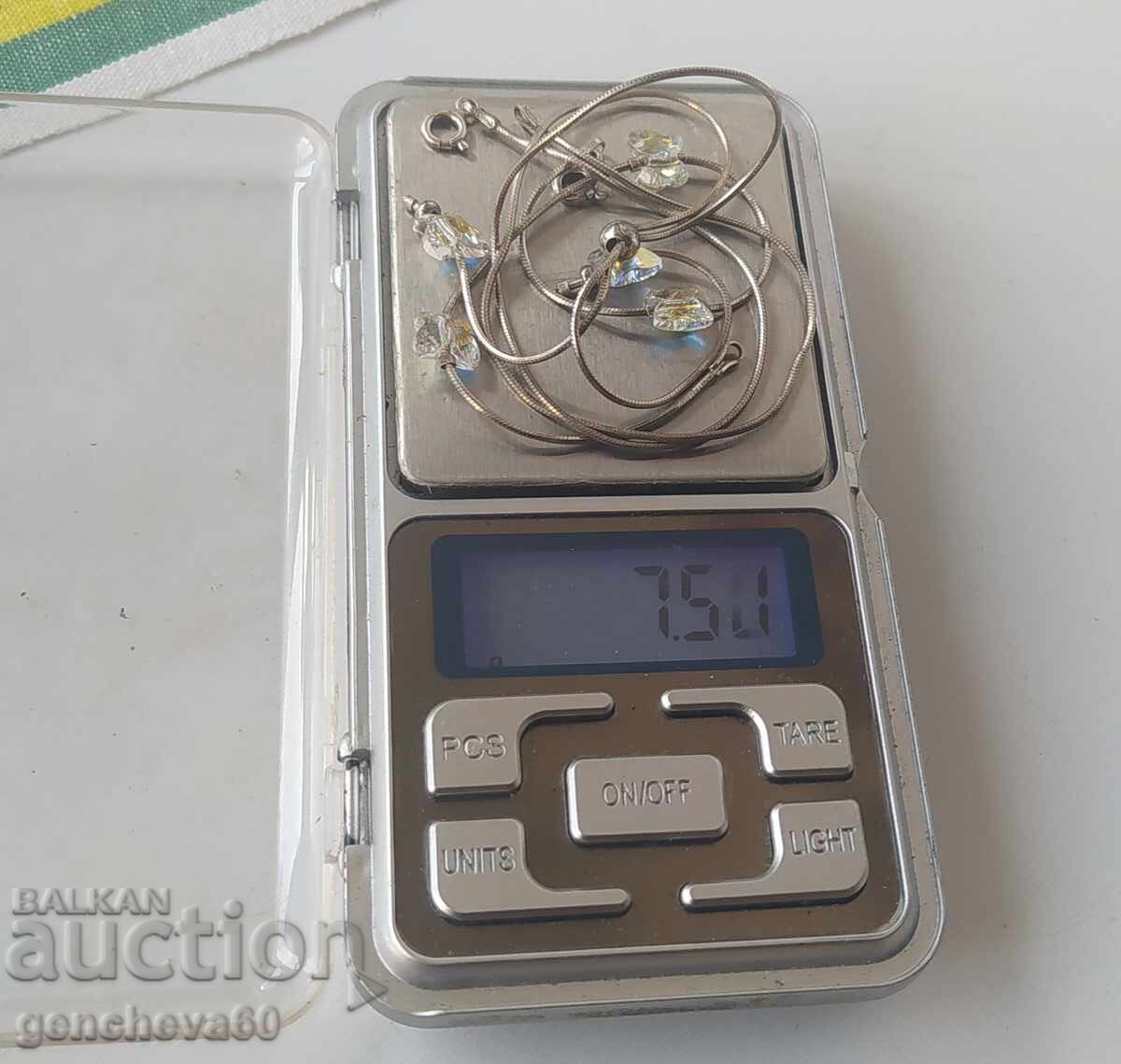 Όμορφο σετ κολιέ και βραχιόλι Swarovski-ασήμι, πεταλούδες - 7