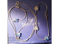 Set frumos colier și brățară Swarovski - argint, fluturi