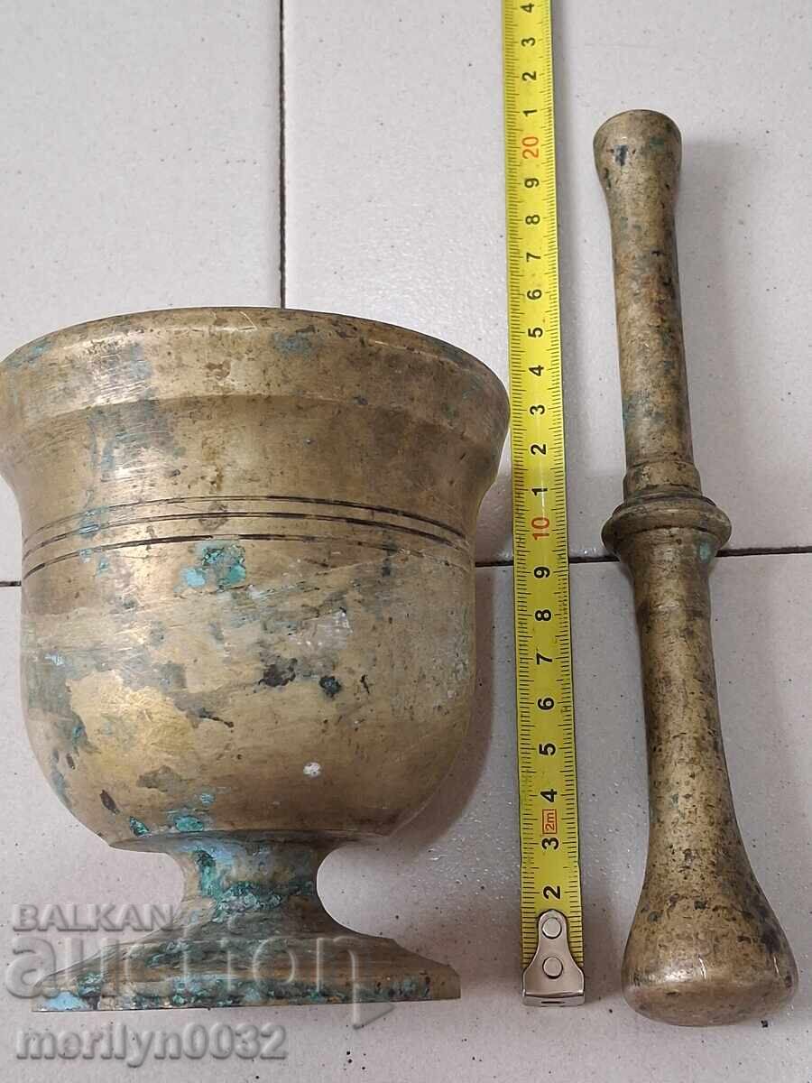 Old bronze mortar with pestle, mortar with price 69.00 BGN | € 35.28