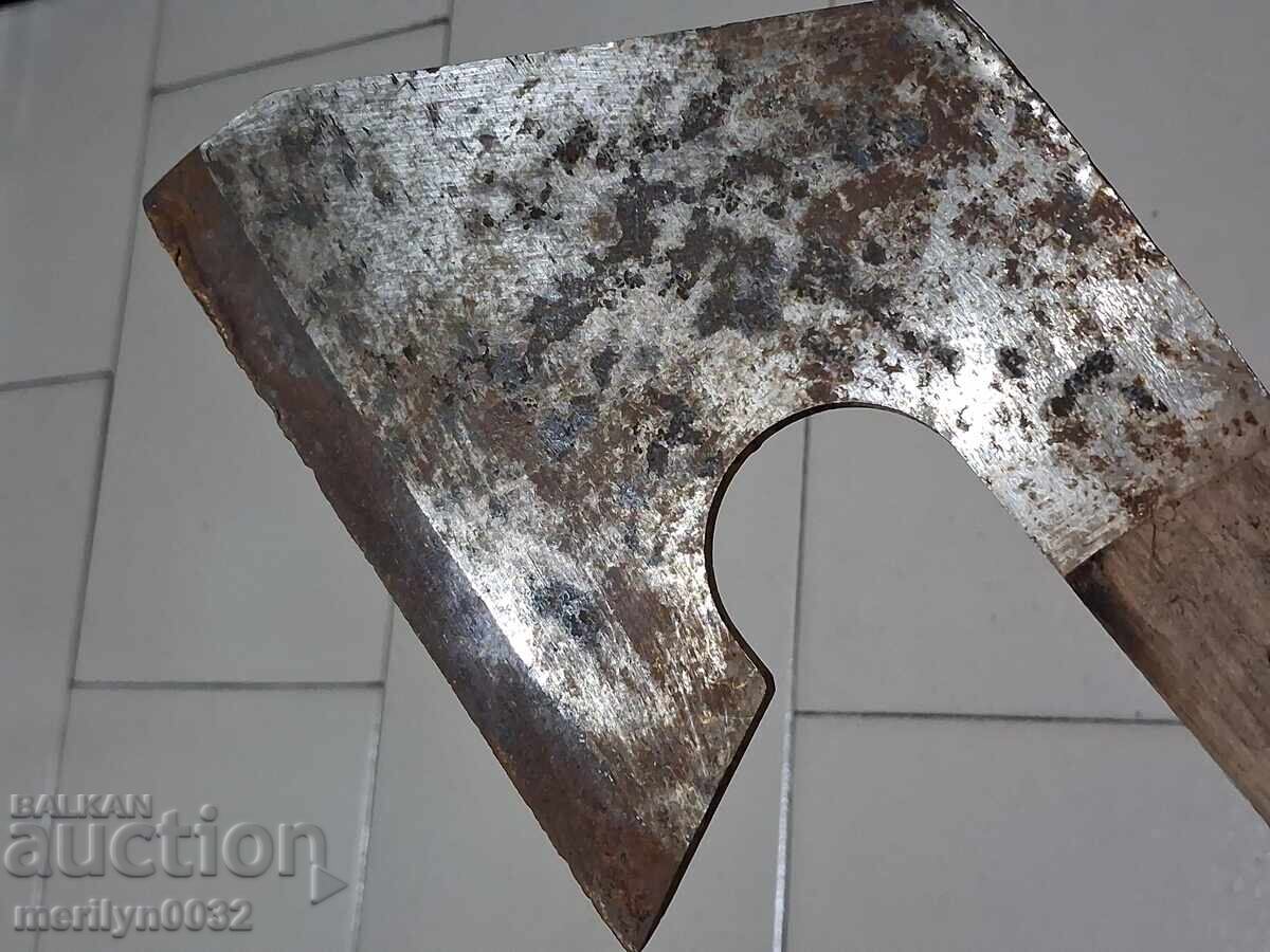 Παλιό τσεκούρι σατύριο τσεκούρι εργαλείο σφυρήλατο σίδηρο - 7