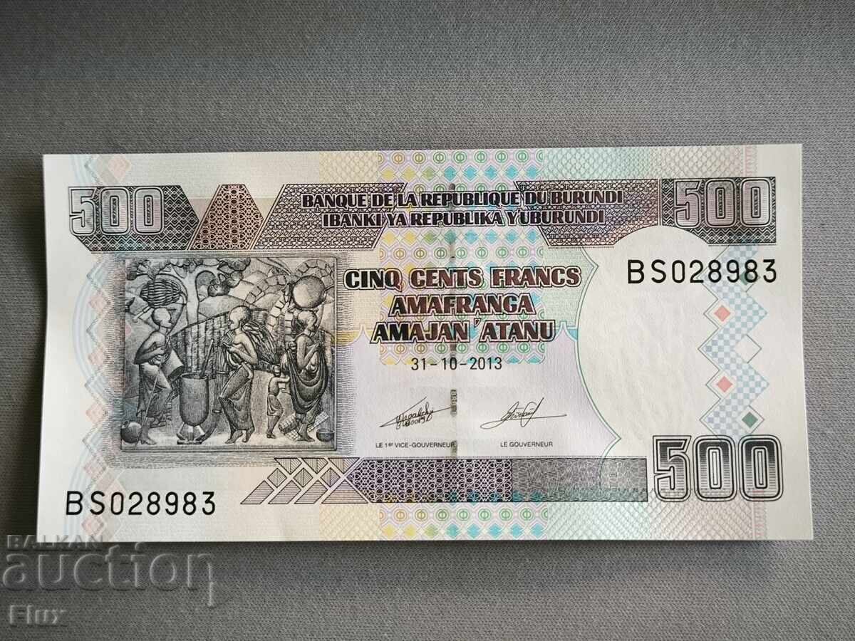 Банкнота - Бурунди - 500 франка UNC | 2013г. Банкнота - Бурунди - 500 франка UNC | 2013г.