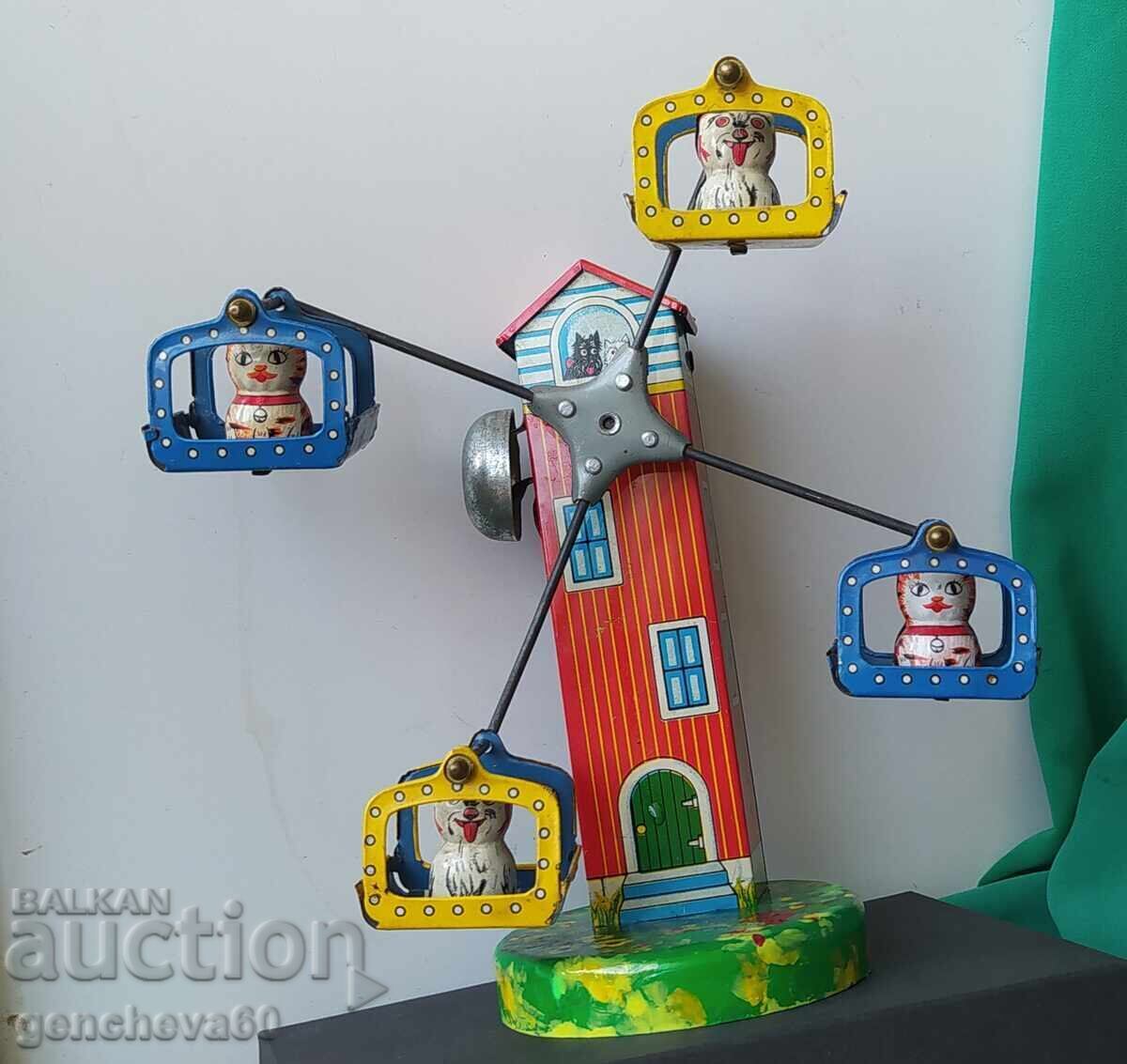 Ρετρό ιαπωνικό μεταλλικό παιχνίδι - Ρόδα του τροχού γάτες