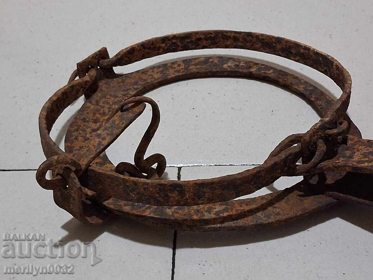 Capcană veche forjată manual, fier forjat - 6