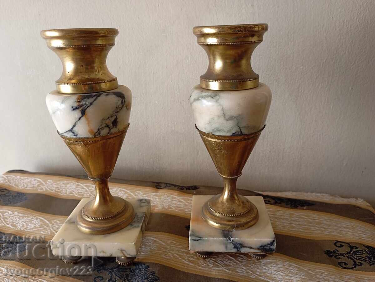 Baroque candlestick set, vase-type decorations