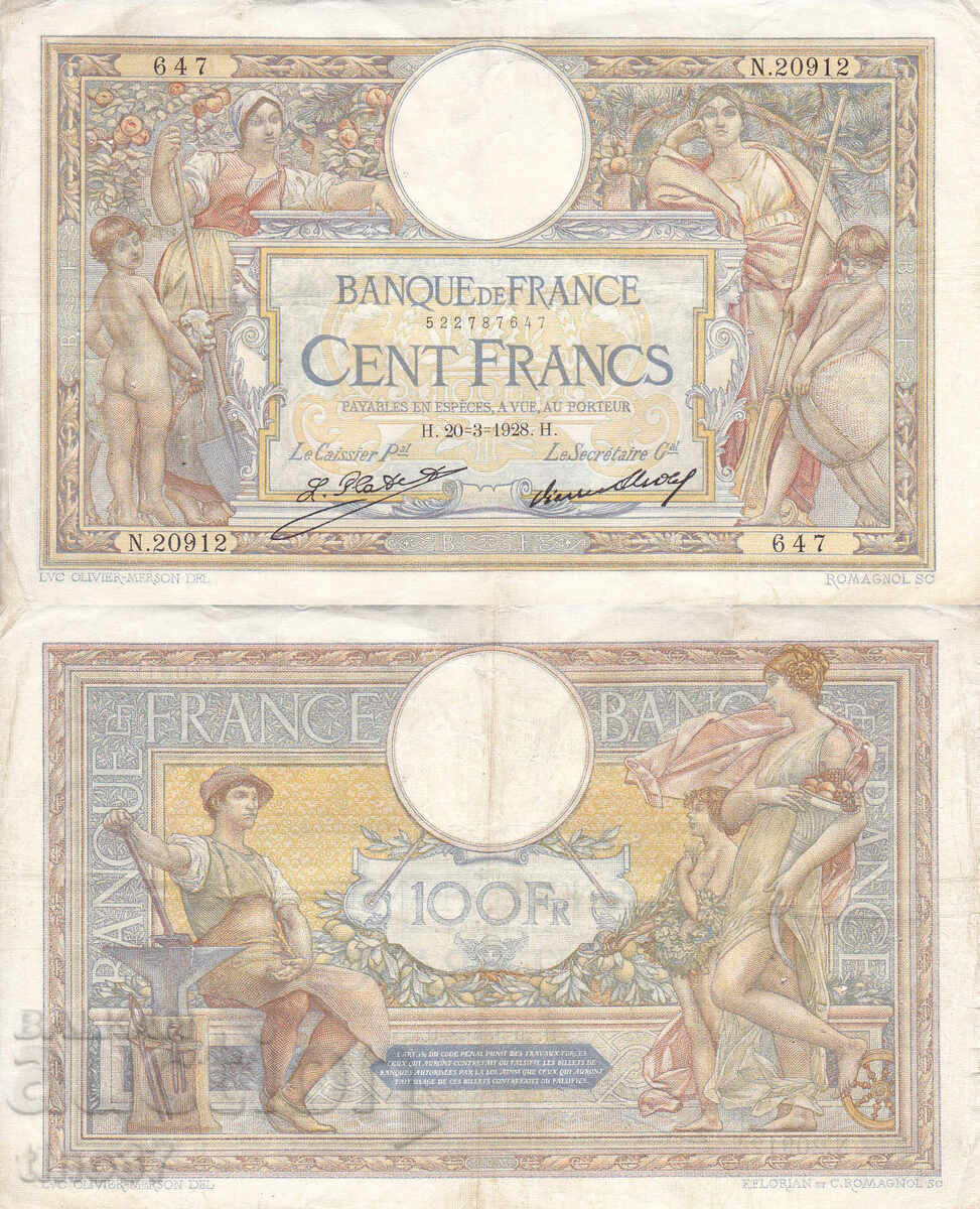 tino37 - FRANCE - 100 FRANCS - 1928 - VF