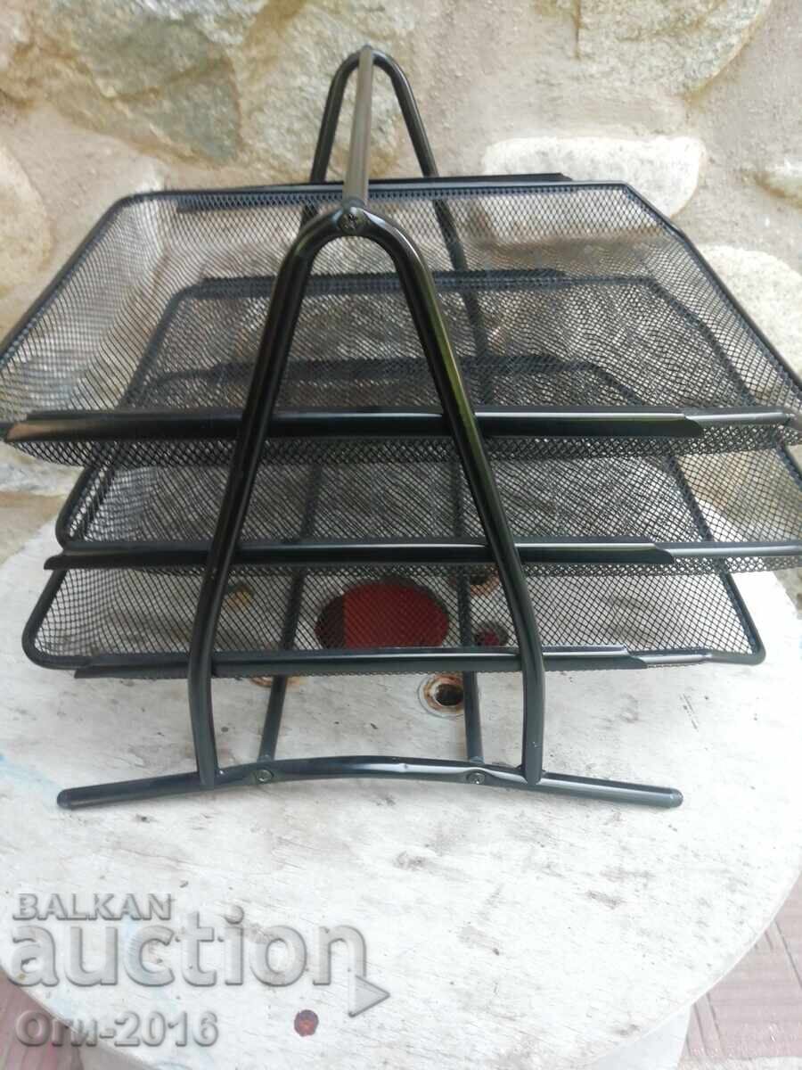 Παράδοση Σετ από 3 μεταλλικά πλέγμα δίσκους εγγράφων, μαύρα