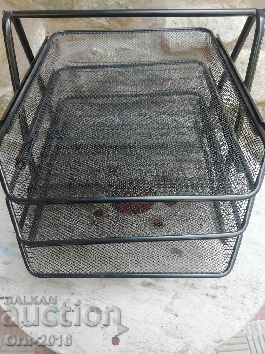 Σετ από 3 μεταλλικά πλέγμα δίσκους εγγράφων, μαύρα