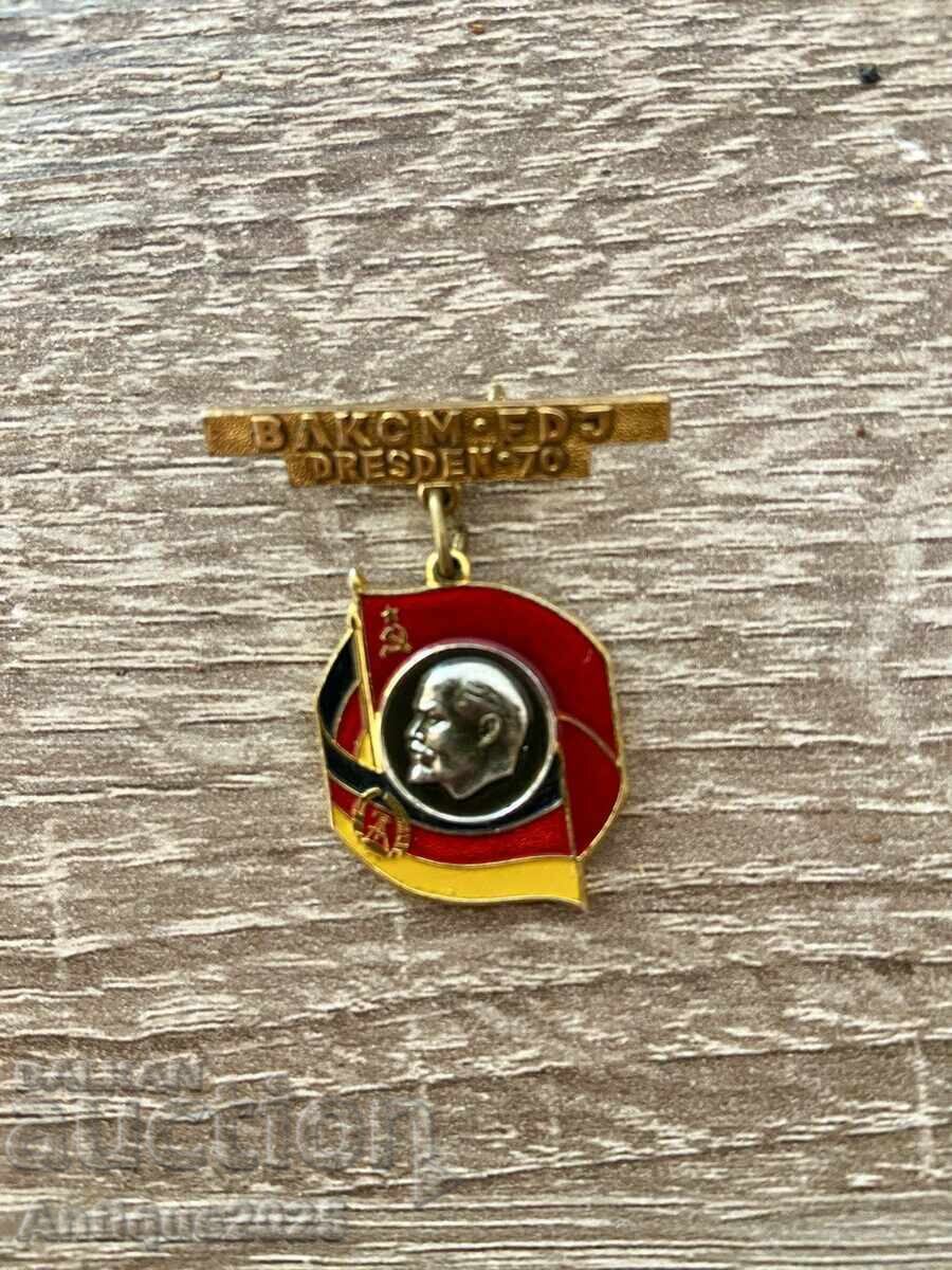 Badge VLKSM-FDJ, Dresden 1970 with price € 10.23 | 20.01 BGN