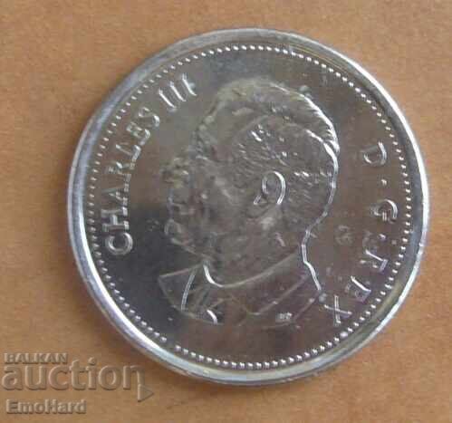 Καναδάς 25 σεντ 2024 - Βασιλιάς Κάρολος Γ' με τιμή 1.40 BGN | € 0.72