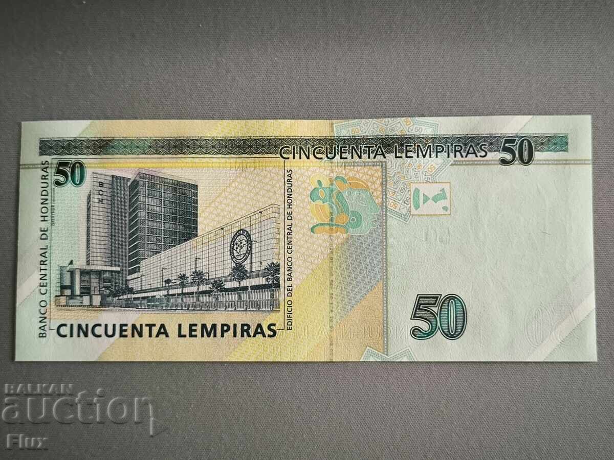 Банкнота - Хондурас - 50 лемпира UNC | 2019г. с цена 18.50 лв. | € 9.46