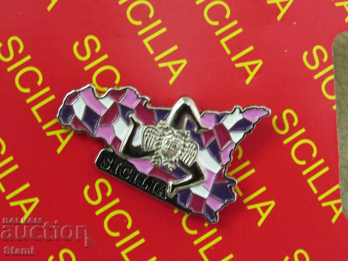 Emblemă din Sicilia, Italia cu preț 6.50 BGN | € 3.32 Emblemă din Sicilia, Italia cu preț 6.50 BGN | € 3.32