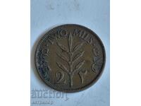 2 mils 1927 Palestine Rare Copper