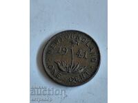 1 цент Нюфаундленд 1941 г мед