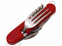 Set turistic combinat cu cuțit, lingură, furculiță și altele