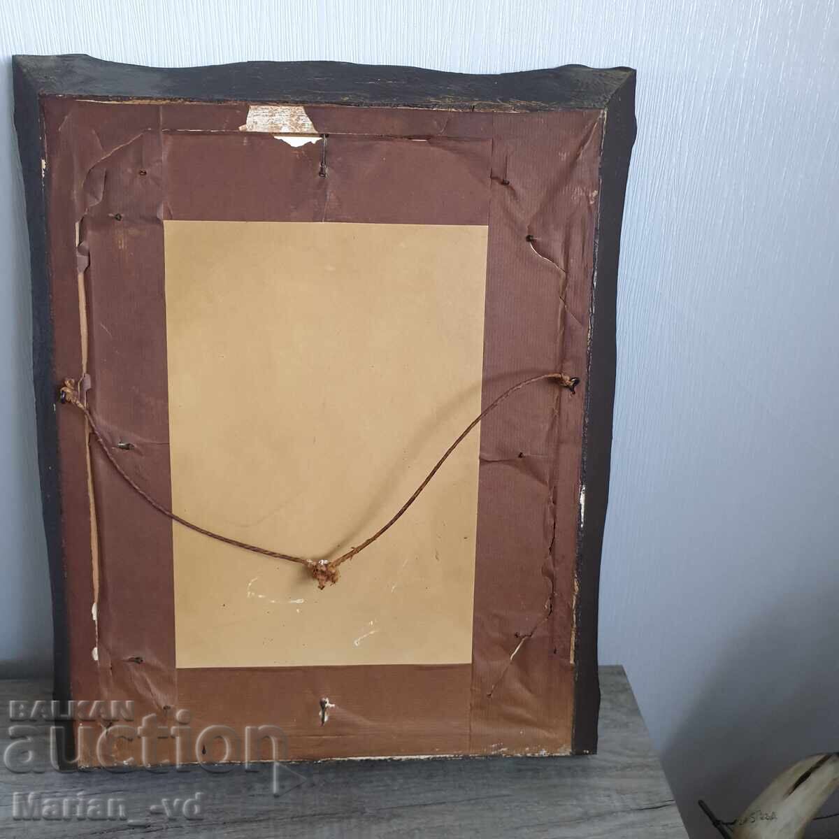 Old painting, oil on fiberboard, signed - 6