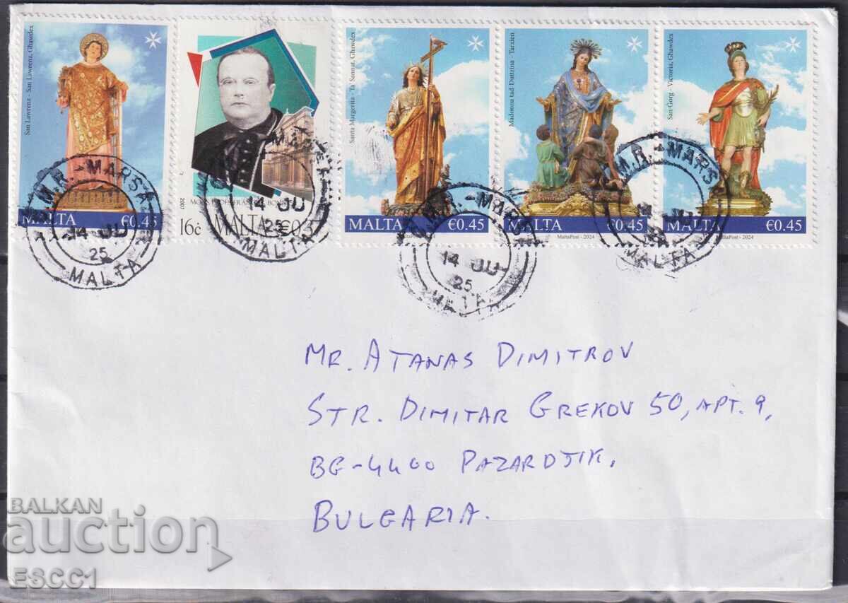 Ταχυδρομικός φάκελος με γραμματόσημα Religion Sculptures 2024 από Μάλτα Ταχυδρομικός φάκελος με γραμματόσημα Religion Sculptures 2024 από Μάλτα