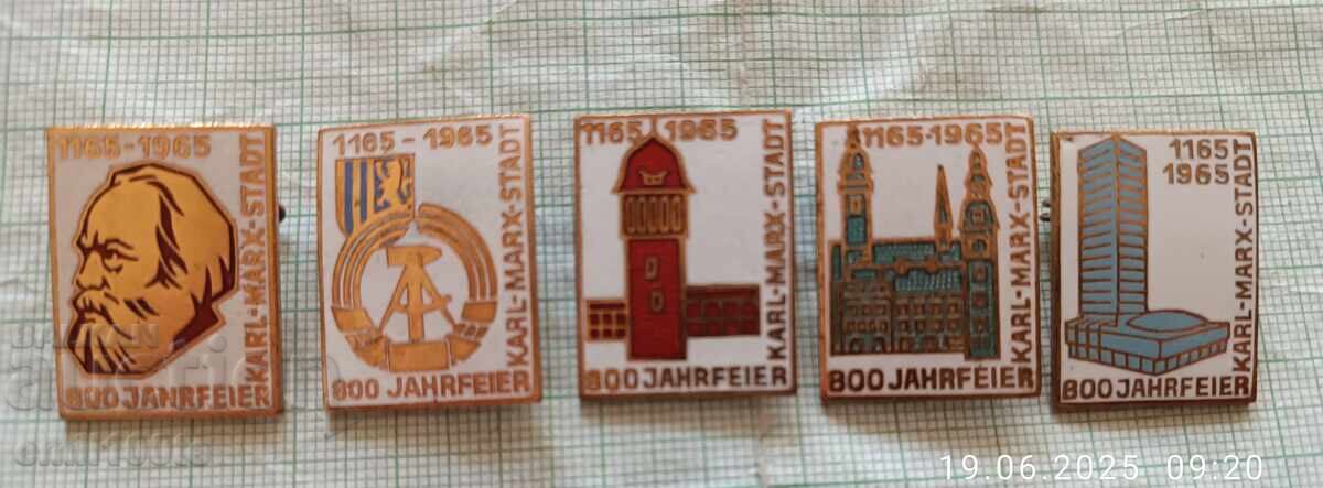 Ecusoane 5 buc. 800 ani Karl Marx Stadt Ecusoane 5 buc. 800 ani Karl Marx Stadt