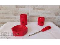 Catalin set (vase, pencil holder, ashtray, letter opener)