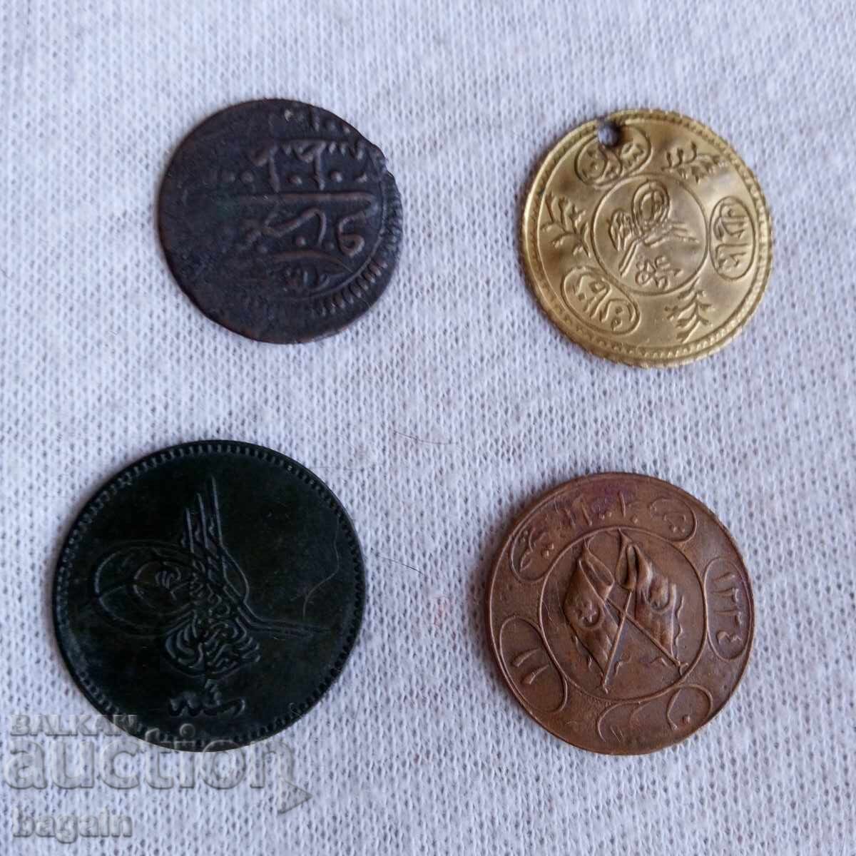 Turkish medal and coins in a lot Turkish medal and coins in a lot