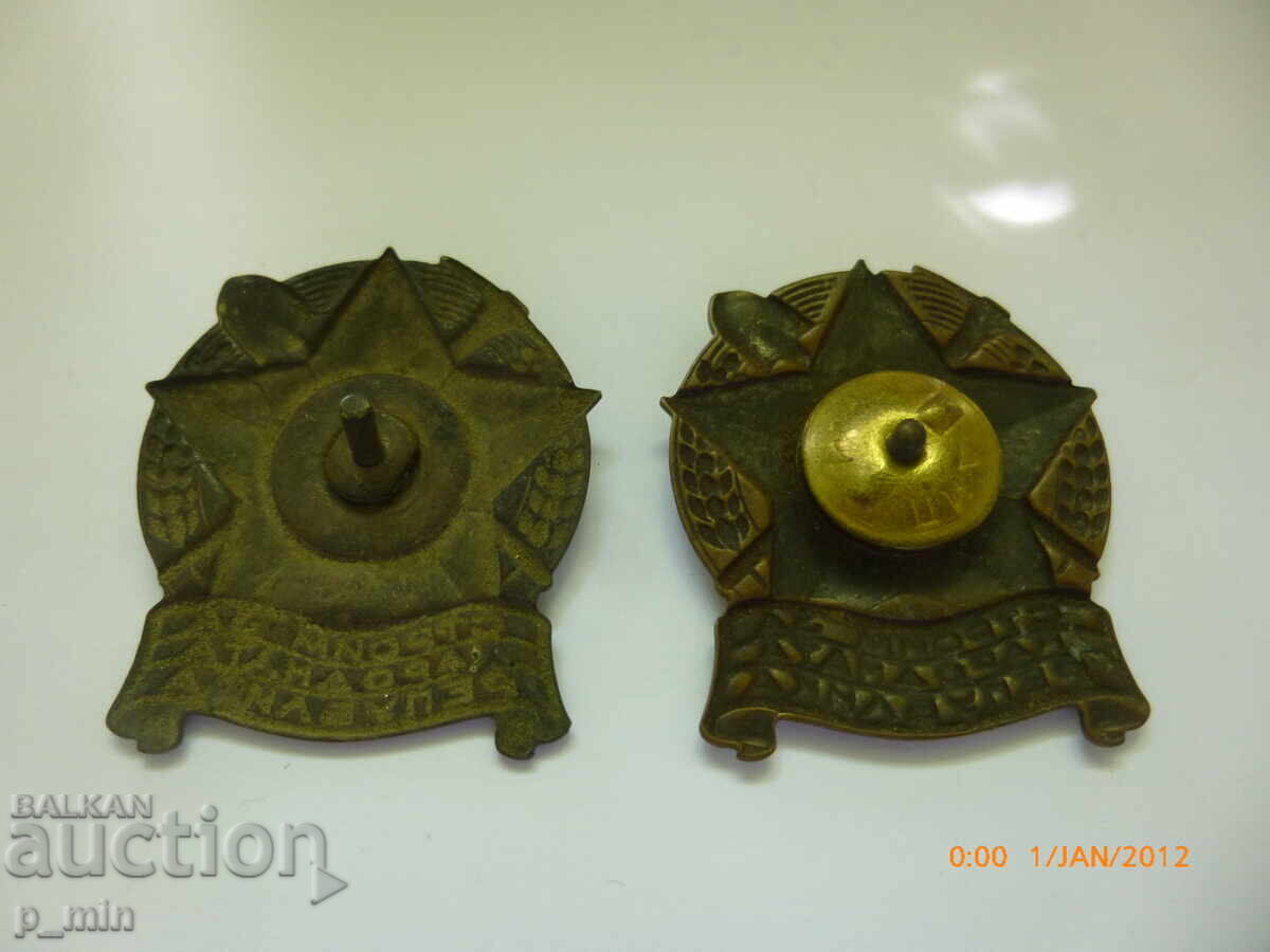 нагръдни  знаци - 2бр. строим за народната република с цена 25.00 лв. | € 12.78