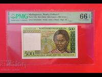 Madagascar 500 Francs 1994 Year PMG 66