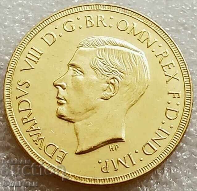 Monedă Marea Britanie 5 Lire 1937 Regele Edward al VIII-lea