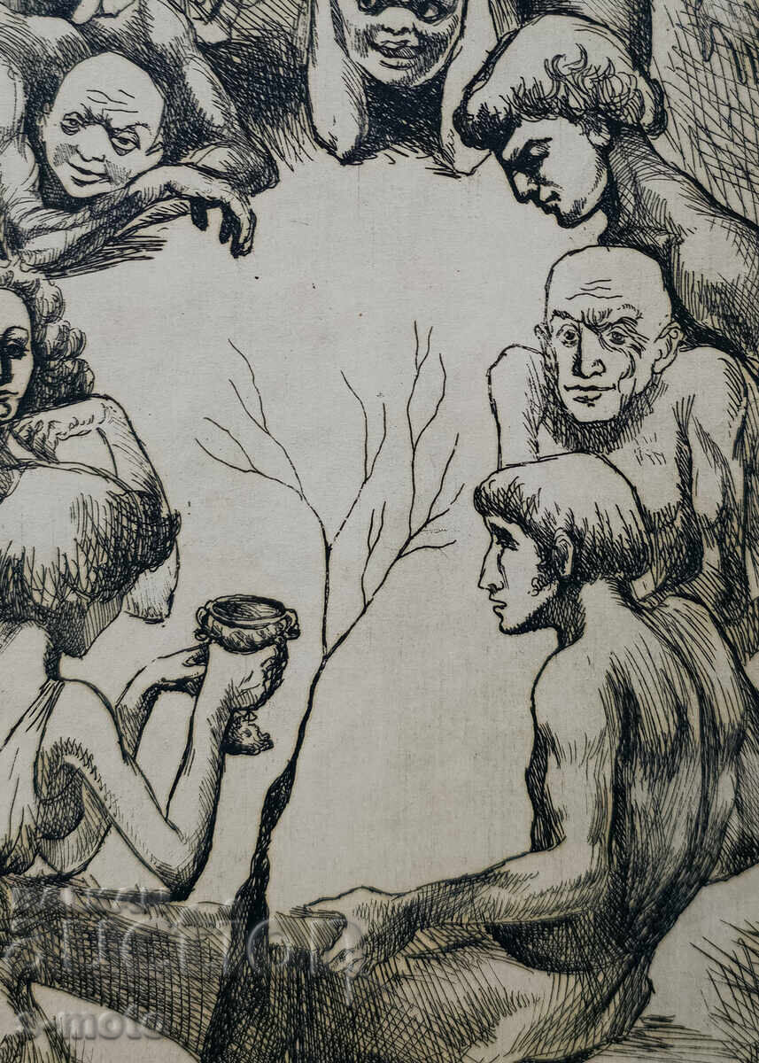 Grafică, gravură, compoziție figurativă 1980 - 7