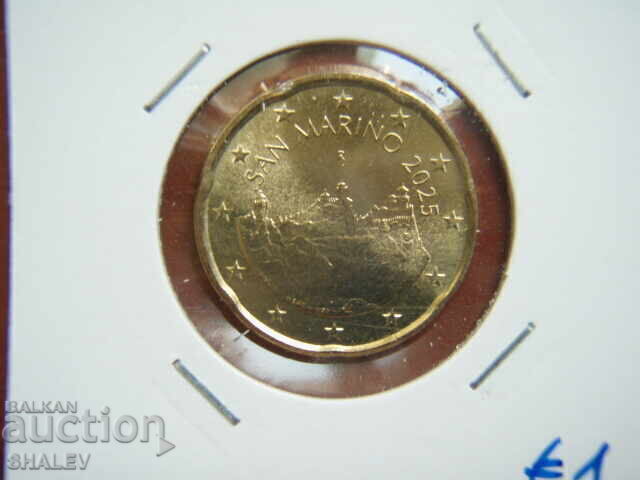 20 Cenți 2025 San Marino (20 eurocenți San Marino) - Unc