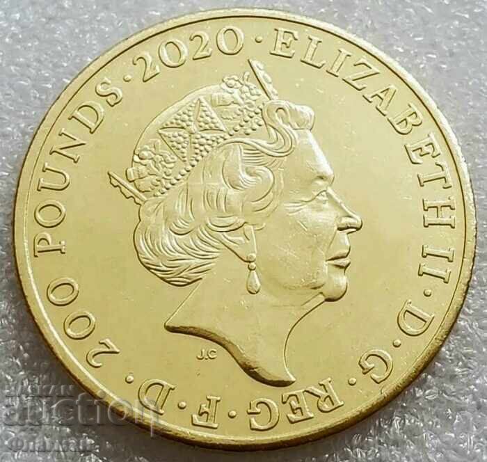 Marea Britanie 200 Lire 2020 Regina Elisabeta a II-a